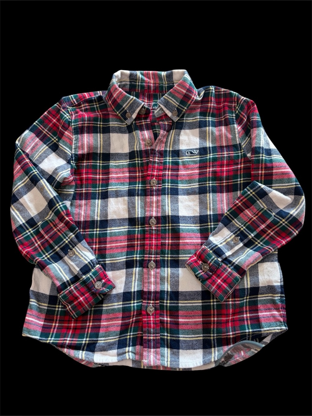 Vineyard Vines Boys Size 6 Holiday Tartan Plaid Flannel Shirt
